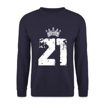 21 Couronne de nombre - Sweat-shirt Unisexe - marine - Devant - Alina (178cm) & Michal (187cm)
