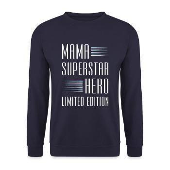 Mama Limited Edition Saying - Unisex Sweatshirt - navy - Front - Alina (178cm) & Michal (187cm)