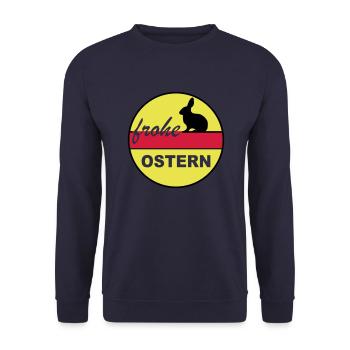 Frohe Ostern 3c - Unisex Pullover - Navy - Vorne - Alina (178cm) & Michal (187cm)
