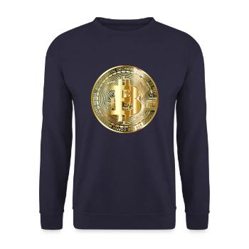 Bitcoin Shirt Sweatshirt monnaie numérique Bitcoin - Sweat-shirt Unisexe - marine - Devant - Alina (178cm) & Michal (187cm)
