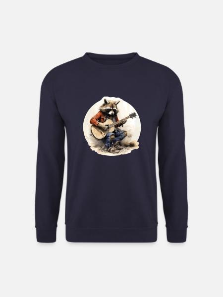 Raccoon playing guitar 3 - Unisex Sweatshirt - navy