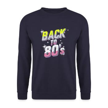 Back to 80's - Sweat-shirt Unisexe - marine - Devant - Alina (178cm) & Michal (187cm)