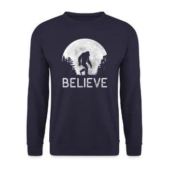 Pleine Lune - Nuit - Silhouette de Bigfoot - Sweat-shirt Unisexe - marine - Devant - Alina (178cm) & Michal (187cm)
