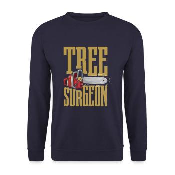 Chirurgien d’arbre Drôle d’arboriculteur Bûcheron Bûcheron - Sweat-shirt Unisexe - marine - Devant - Alina (178cm) & Michal (187cm)