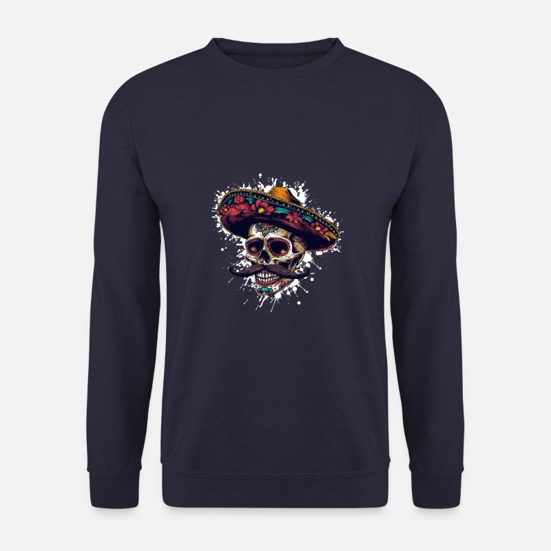 Mexican Skull Sombrero - Unisex Sweatshirt - navy