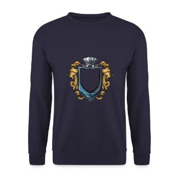 Wappen Symbol - Unisex Pullover - Navy - Vorne - Alina (178cm) & Michal (187cm)