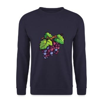Weintrauben Symbol - Unisex Pullover - Navy - Vorne - Alina (178cm) & Michal (187cm)