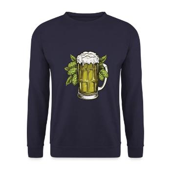 Verre à bière Houblon Bière - Sweat-shirt Unisexe - marine - Devant - Alina (178cm) & Michal (187cm)