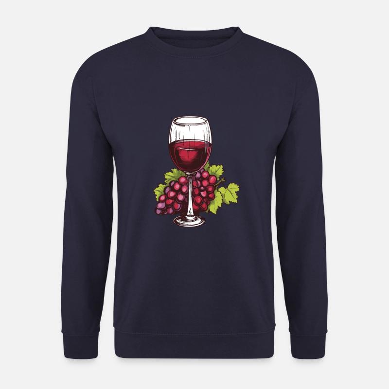 Wine Glass Grapes Wine - Unisex Sweatshirt - navy