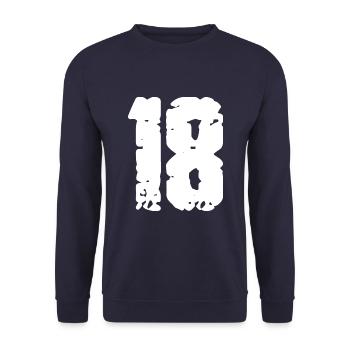 18 Nombre Vintage - Sweat-shirt Unisexe - marine - Devant - Alina (178cm) & Michal (187cm)