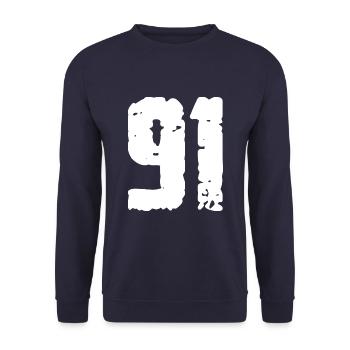 91 Number Vintage - Unisex Sweatshirt - navy - Front - Alina (178cm) & Michal (187cm)