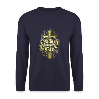 Faith About Fear Bible Verse Bible Verse Jesus - Unisex Sweatshirt - navy - Front - Alina (178cm) & Michal (187cm)