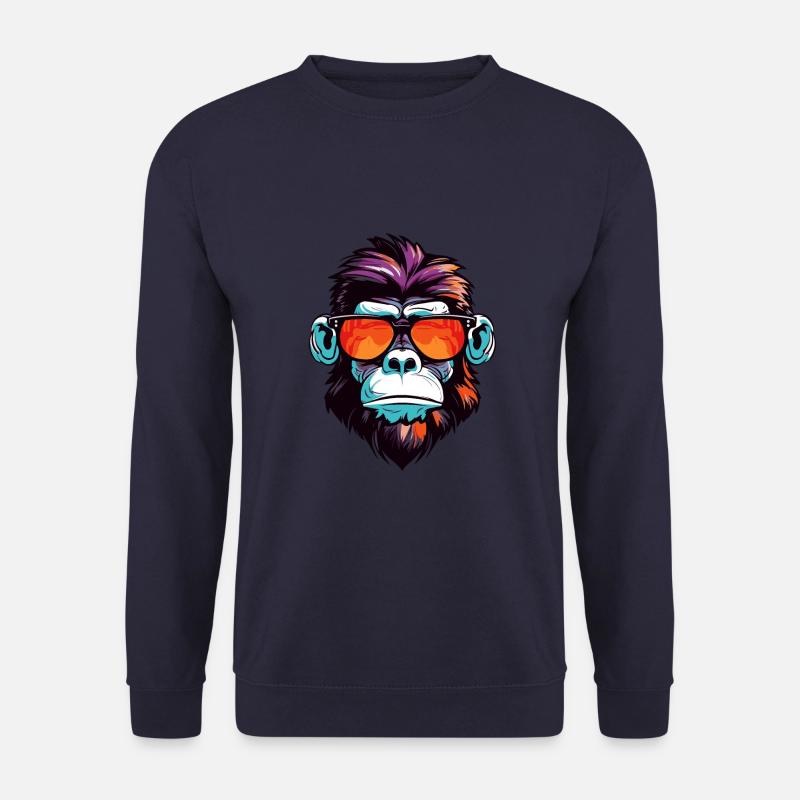 Monkey Head Portrait Cool - Unisex Sweatshirt - navy
