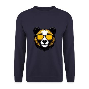 Portrait Tête De Panda Cool - Sweat-shirt Unisexe - marine - Devant - Alina (178cm) & Michal (187cm)