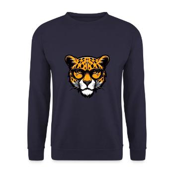 Portrait Tête De Guépard Cool - Sweat-shirt Unisexe - marine - Devant - Alina (178cm) & Michal (187cm)