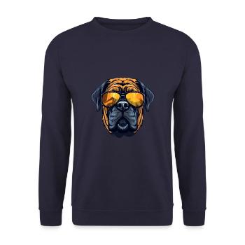 Mastiff Dog Head Portrait Cool - Unisex Sweatshirt - navy - Front - Alina (178cm) & Michal (187cm)