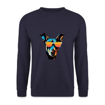 Greyhound Dog Head Portrait Cool - Unisex Sweatshirt - navy - Front - Alina (178cm) & Michal (187cm)