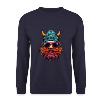 Viking Head Party Warrior - Unisex Sweatshirt - navy - Front - Alina (178cm) & Michal (187cm)