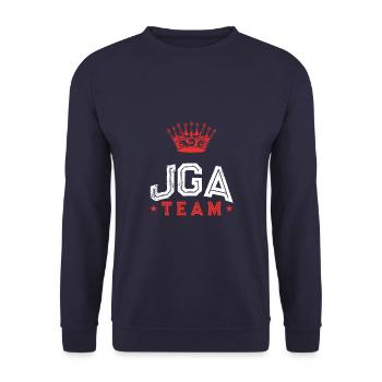 Jga Junggesellenabschied Team - Unisex Pullover - Navy - Vorne - Alina (178cm) & Michal (187cm)