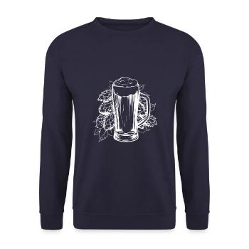 Hops Malt Beer Beer Glass - Unisex Sweatshirt - navy - Front - Alina (178cm) & Michal (187cm)