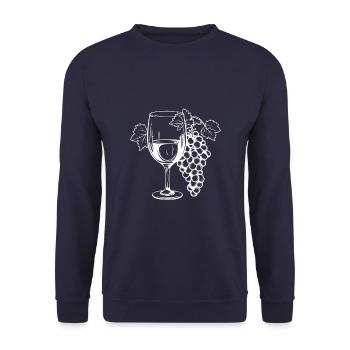 Verre à vin Raisins Vin - Sweat-shirt Unisexe - marine - Devant - Alina (178cm) & Michal (187cm)