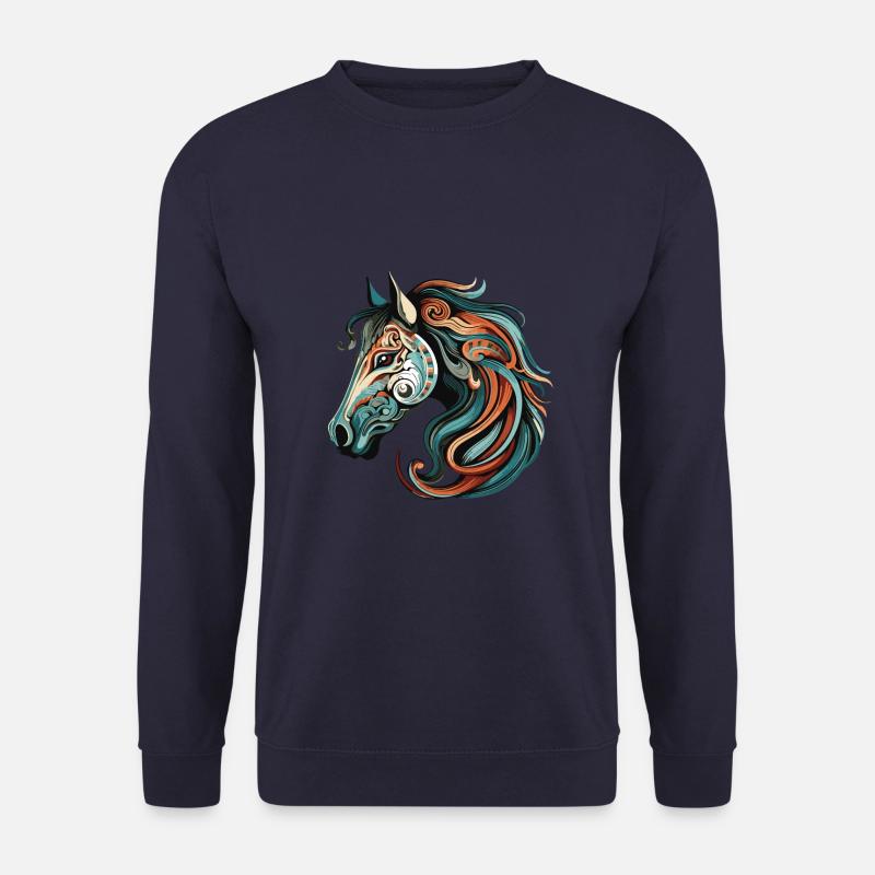 Pferd Porträt - Unisex Pullover - Navy