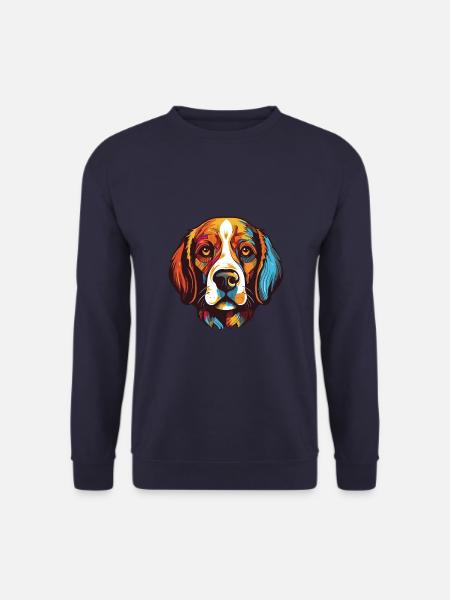 Beagle Dog Portrait - Unisex Sweatshirt - navy