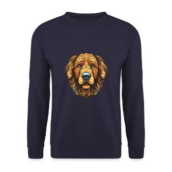 Portrait de chien Golden Retriever - Sweat-shirt Unisexe - marine - Devant - Alina (178cm) & Michal (187cm)