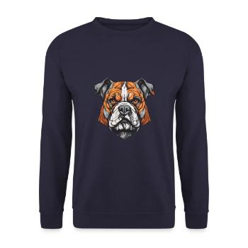 Portrait de chien bouledogue - Sweat-shirt Unisexe - marine - Devant - Alina (178cm) & Michal (187cm)