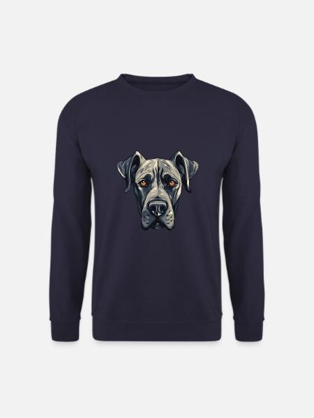 Grand Danois Hund Portræt - Unisex sweater - marineblå