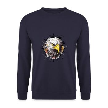 Eagle Head Icon Animal - Unisex Sweatshirt - navy - Front - Alina (178cm) & Michal (187cm)