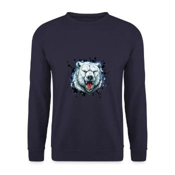 Polar Bear Head Icon Animal Polar Bear - Unisex Sweatshirt - navy - Front - Alina (178cm) & Michal (187cm)