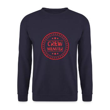 Crew Mitglied - Unisex Pullover - Navy - Vorne - Alina (178cm) & Michal (187cm)