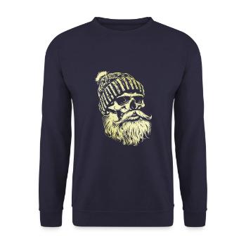 Holzfäller Skull - Unisex Pullover - Navy - Vorne - Alina (178cm) & Michal (187cm)