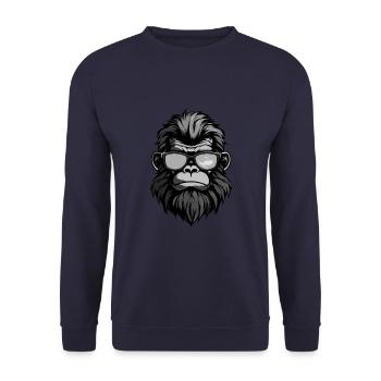 Gorilla Head Portrait Cool - Unisex Sweatshirt - navy - Front - Alina (178cm) & Michal (187cm)