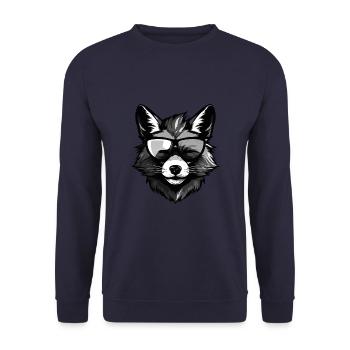 Fuchs Kopf Porträt Cool - Unisex Pullover - Navy - Vorne - Alina (178cm) & Michal (187cm)