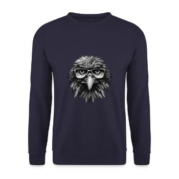 Adler Kopf Porträt Cool - Unisex Pullover - Navy - Vorne - Alina (178cm) & Michal (187cm)
