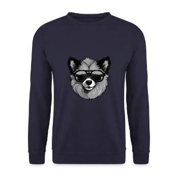 Pomeranian Dog Head Portrait Cool - Unisex Sweatshirt - navy - Front - Alina (178cm) & Michal (187cm)