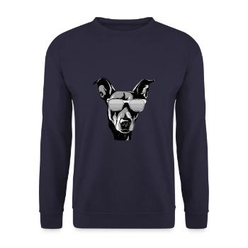 Greyhound Dog Head Portrait Cool - Unisex Sweatshirt - navy - Front - Alina (178cm) & Michal (187cm)