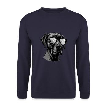 Great Dane Dog Head Portrait Cool - Unisex Sweatshirt - navy - Front - Alina (178cm) & Michal (187cm)