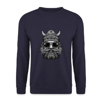 Viking Head Party Warrior - Unisex Sweatshirt - navy - Front - Alina (178cm) & Michal (187cm)