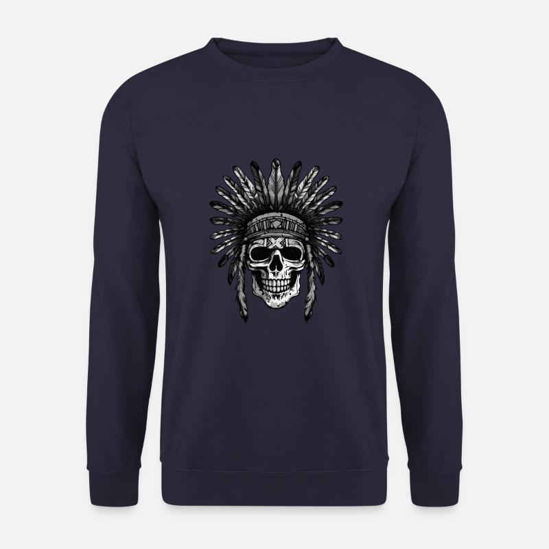 Crâne Apache Indien - Sweat-shirt Unisexe - marine