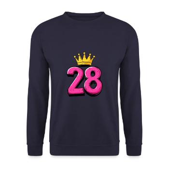 28 Number Jersey Crown - Unisex Sweatshirt - navy - Front - Alina (178cm) & Michal (187cm)