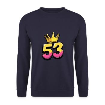 53 Numéro Jersey Couronne - Sweat-shirt Unisexe - marine - Devant - Alina (178cm) & Michal (187cm)