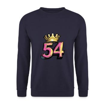 54 Numéro Jersey Couronne - Sweat-shirt Unisexe - marine - Devant - Alina (178cm) & Michal (187cm)