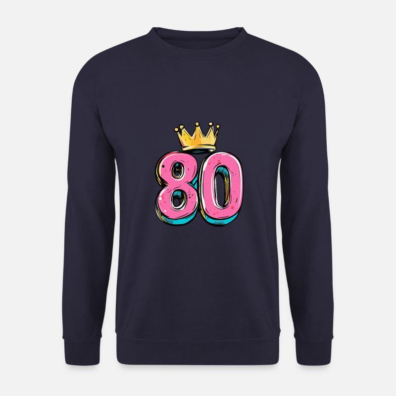 80 Zahl Trikot Krone - Unisex Pullover - Navy