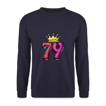 79 Numéro Jersey Couronne - Sweat-shirt Unisexe - marine - Devant - Alina (178cm) & Michal (187cm)