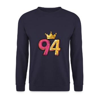 94 Numéro Jersey Couronne - Sweat-shirt Unisexe - marine - Devant - Alina (178cm) & Michal (187cm)