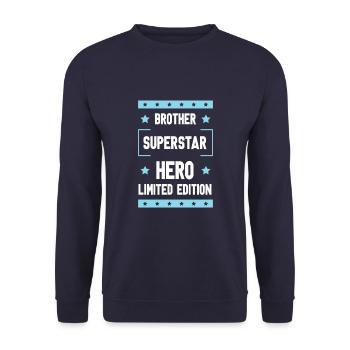 Brother Limited Edition Saying - Unisex Sweatshirt - navy - Front - Alina (178cm) & Michal (187cm)