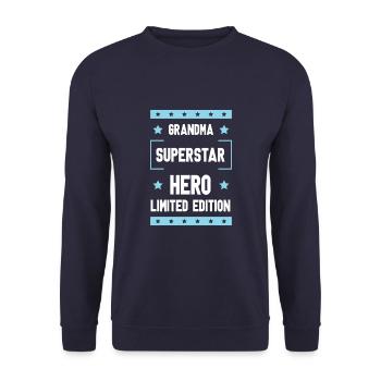 Dicton Granny en édition limitée - Sweat-shirt Unisexe - marine - Devant - Alina (178cm) & Michal (187cm)